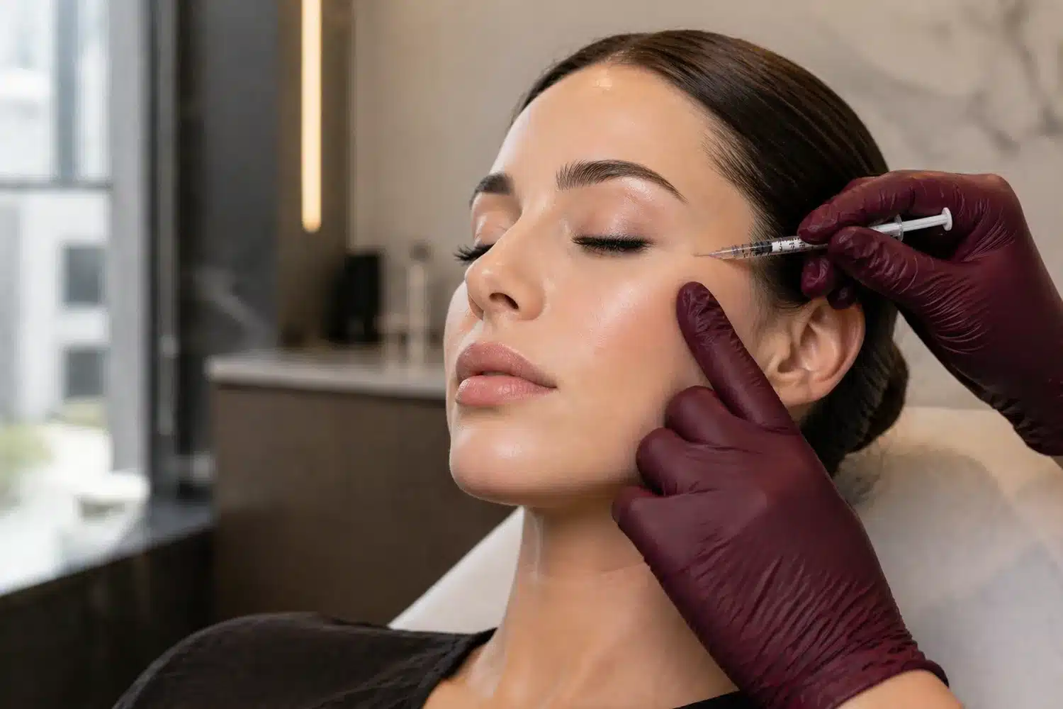 Precise Botox injection near the eye at Cosmetiq Medicine