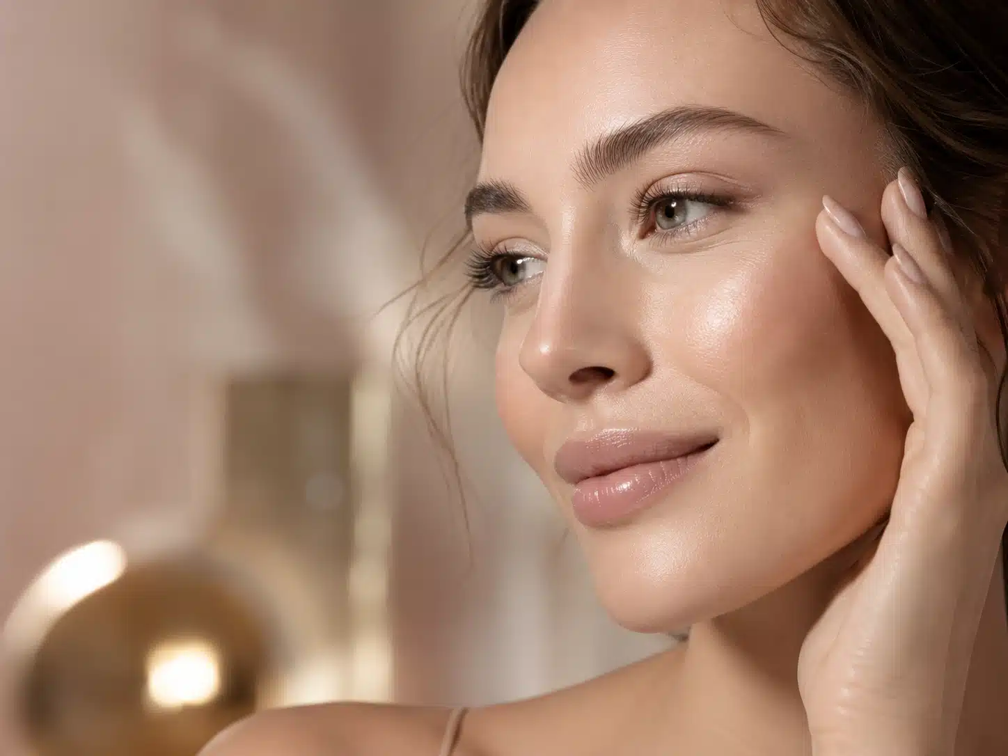 Model with smooth, hydrated-looking under-eye skin, illustrating the skin-quality focus of Cosmetiq Eye Luminance under-eye rejuvenation in Portland and Vancouver
