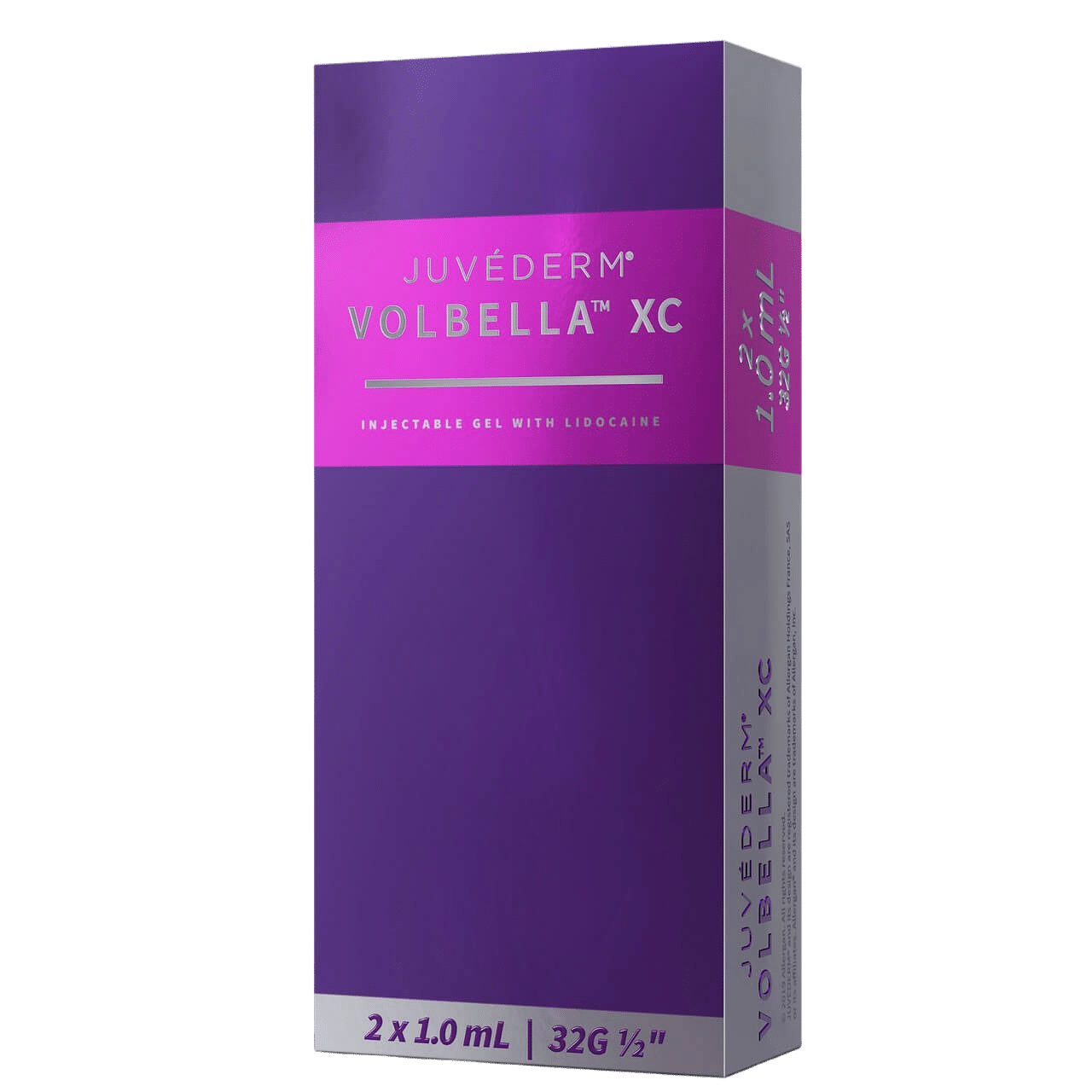 JUVÉDERM VOLBELLA XC injectable gel with lidocaine product box, a featured lip filler at Cosmetiq Medicine in Portland, Oregon