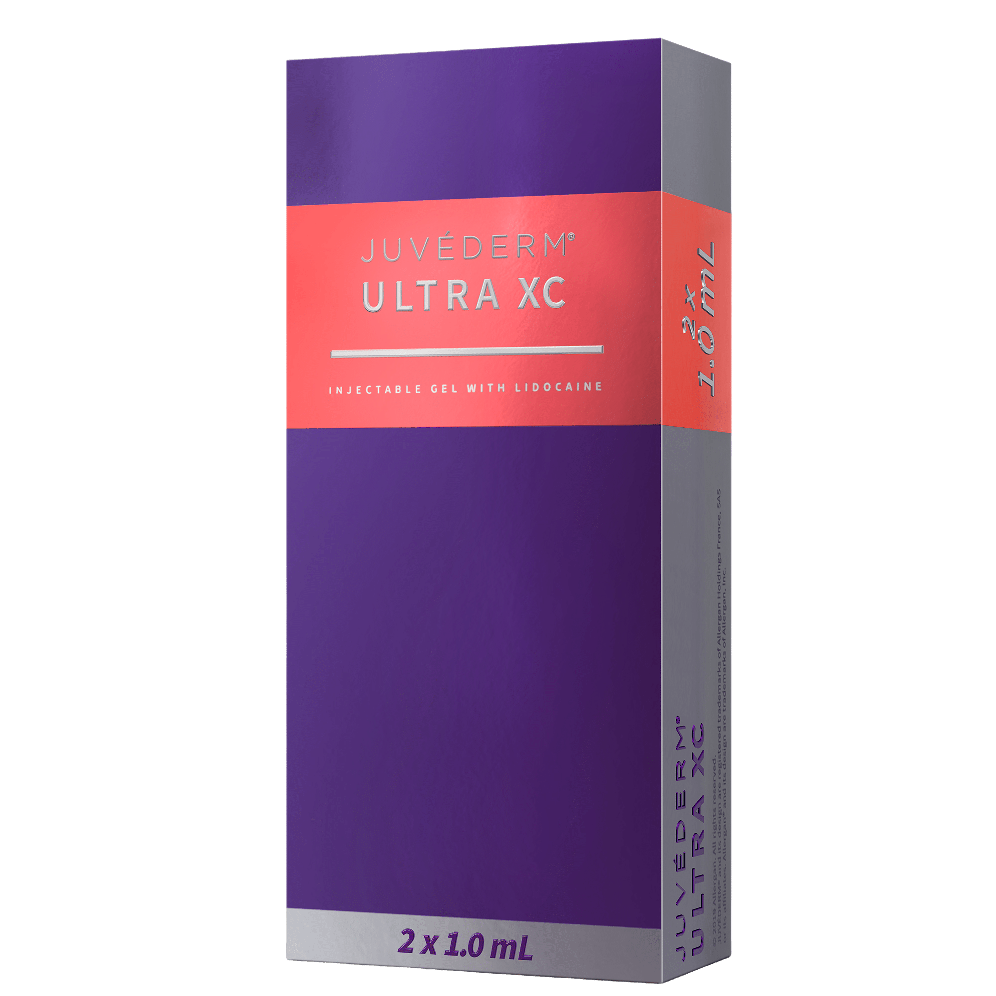 JUVÉDERM Ultra XC injectable gel with lidocaine product box, used for fuller lip augmentation at Cosmetiq Medicine in Portland, Oregon