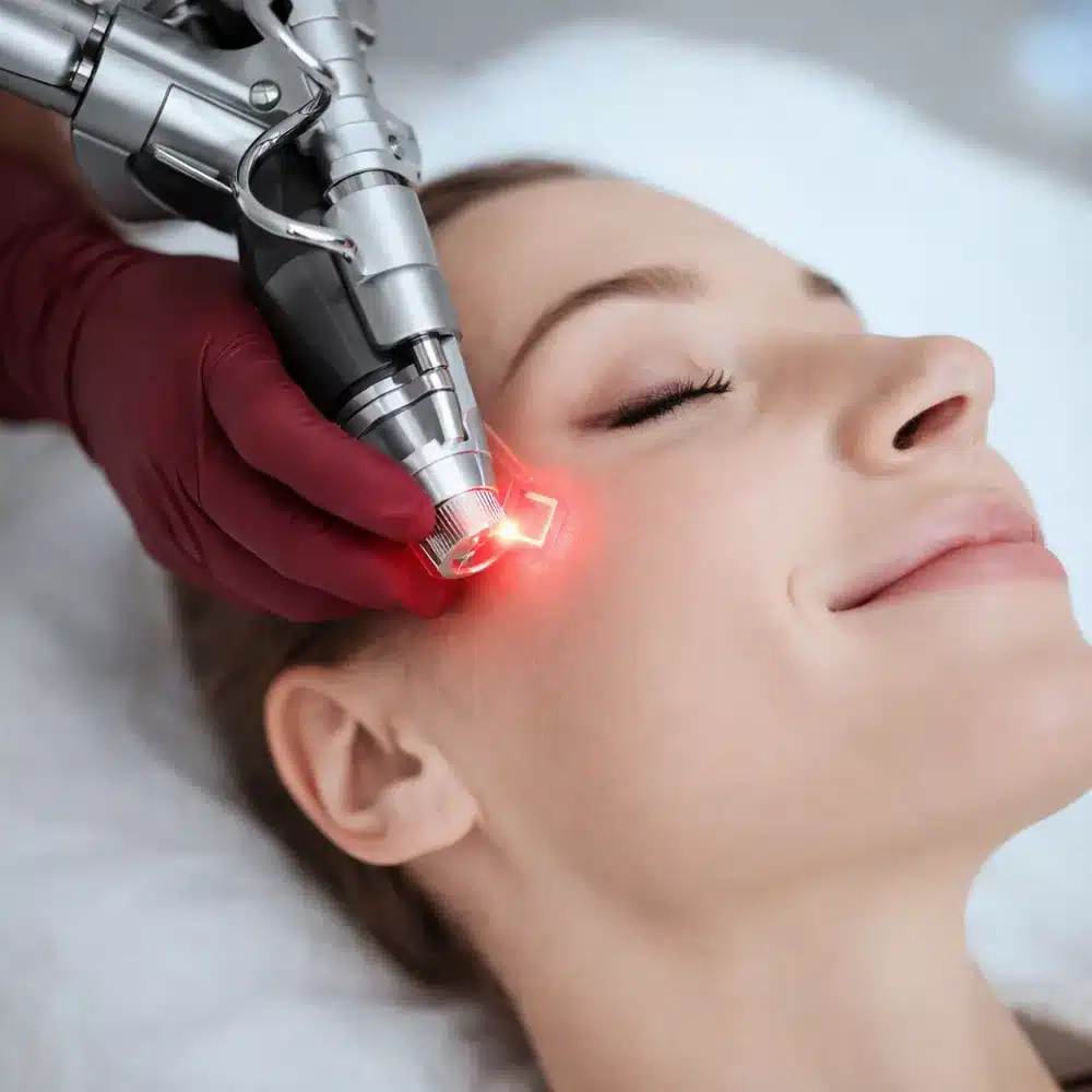 Erbium laser skin resurfacing treatment on the face at Cosmetiq Medicine's Vancouver, WA clinic
