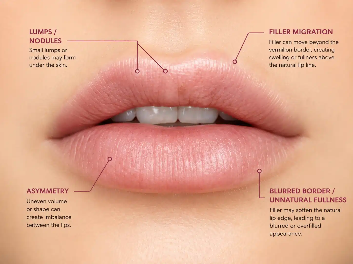 Lip filler migration prevention guidance from Cosmetiq Medicine