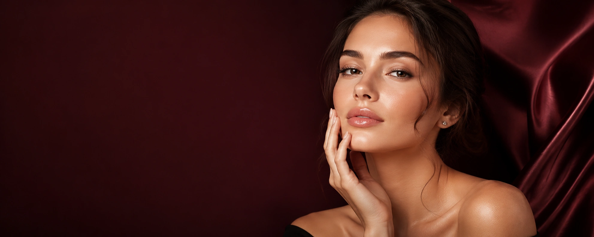 Woman with softly defined, natural-looking lips, the Portland lip filler approach at Cosmetiq Medicine