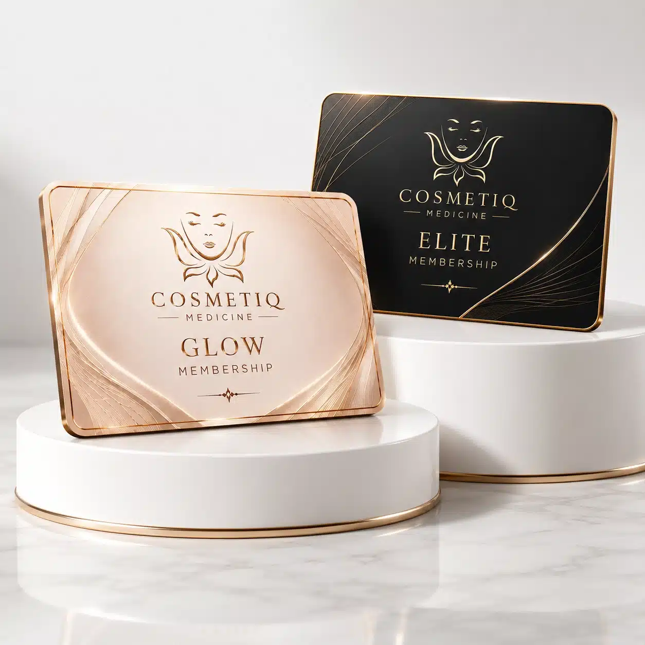 Cosmetiq Medicine Glow and Elite membership cards — med spa membership with Botox savings in Portland, OR and Vancouver, WA