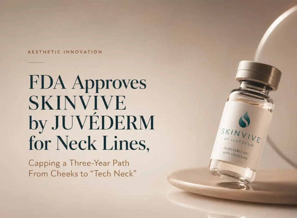 FDA-approved SKINVIVE by JUVÉDERM injection being administered to reduce horizontal neck lines | Cosmetiq Med Spa Portland Vancouver News