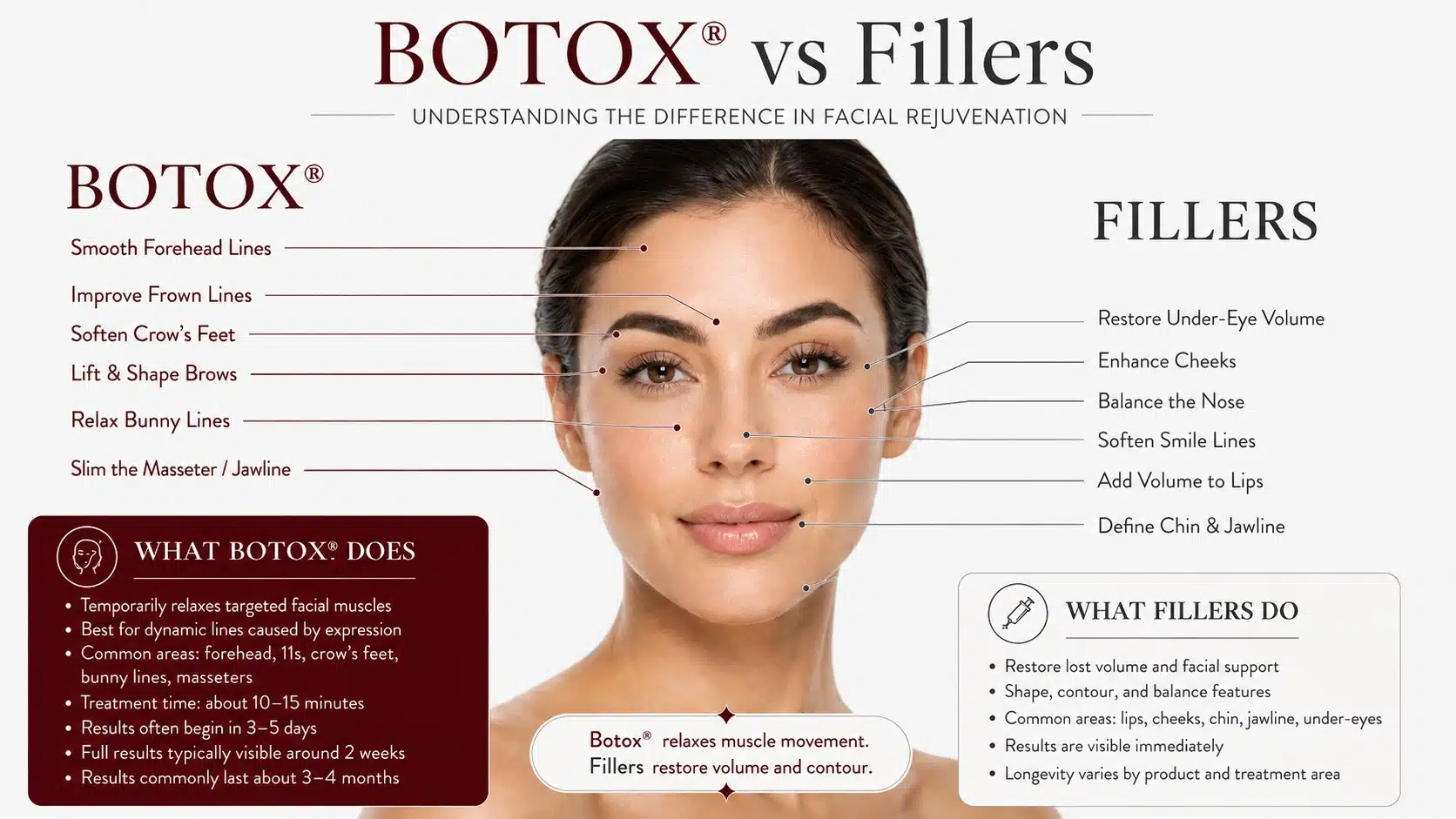 What is the difference between Botox and fillers — visual comparison guide