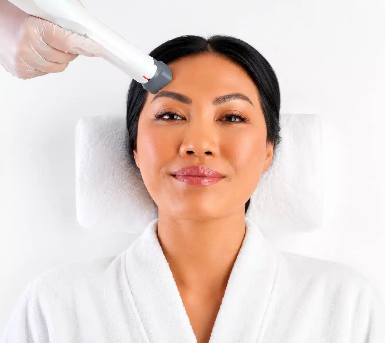 Woman receiving XERF skin tightening treatment at Cosmetiq Medicine Vancouver WA