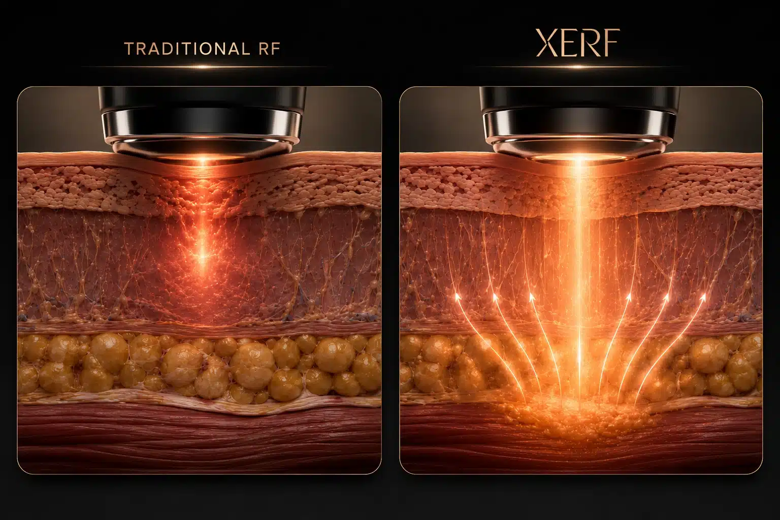 XERF vs traditional RF skin tightening comparison — Portland OR and Vancouver WA